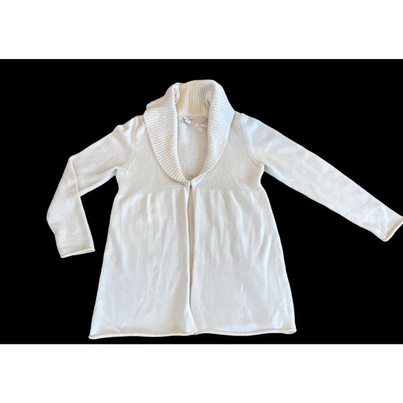 Sundance Knit Sweater Long Cardigan Ivory Shawl Collar M/L Cotton Nylon - Picture 15 of 16